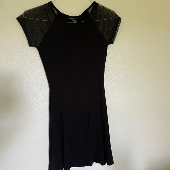 Mesh Sleeve Skater Dress - Picture 3 of 5